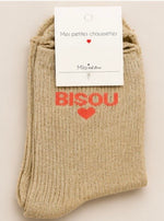 Chaussettes à paillettes « Bisous ❤️ »
