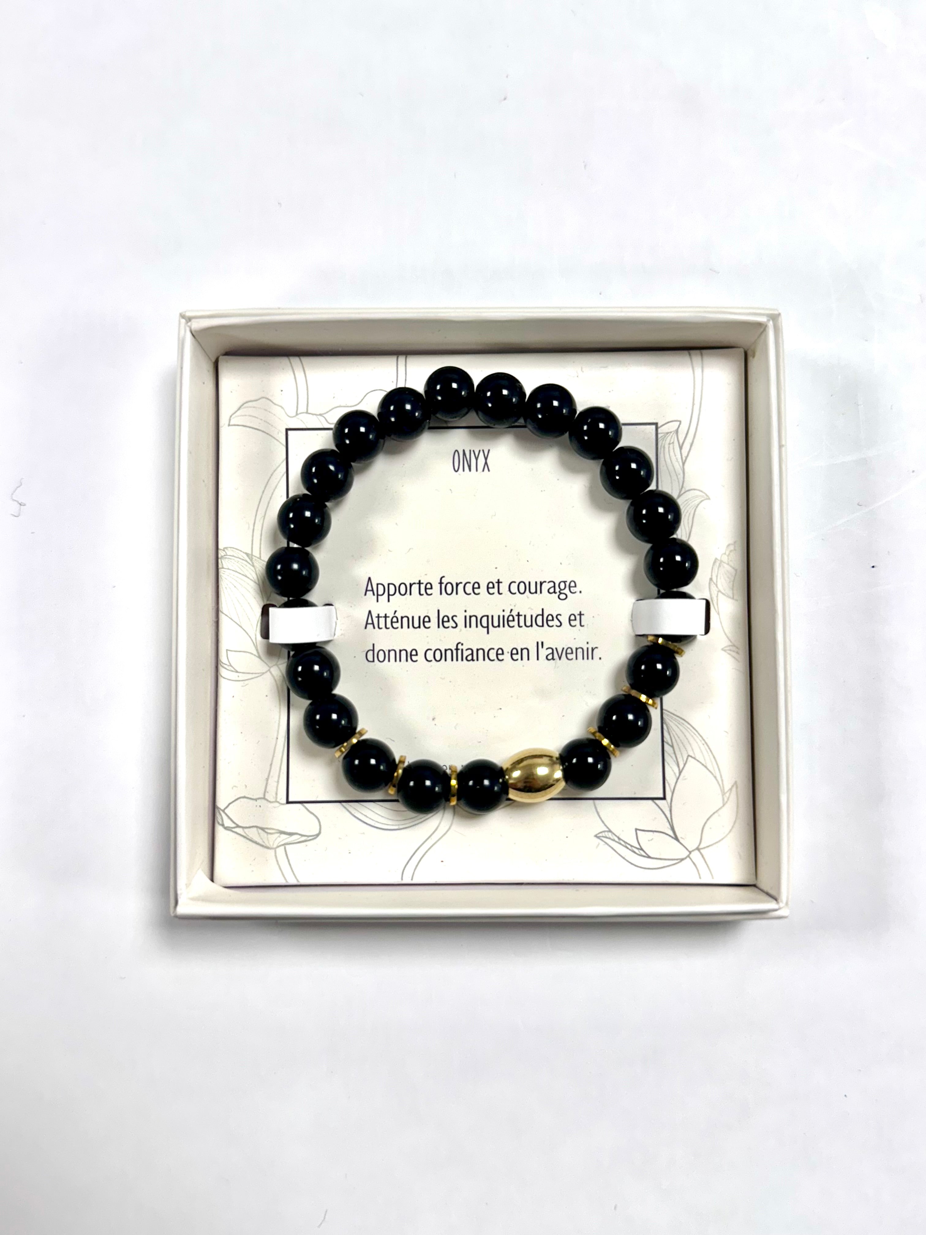 Bracelet en Pierre Naturelle - Onyx