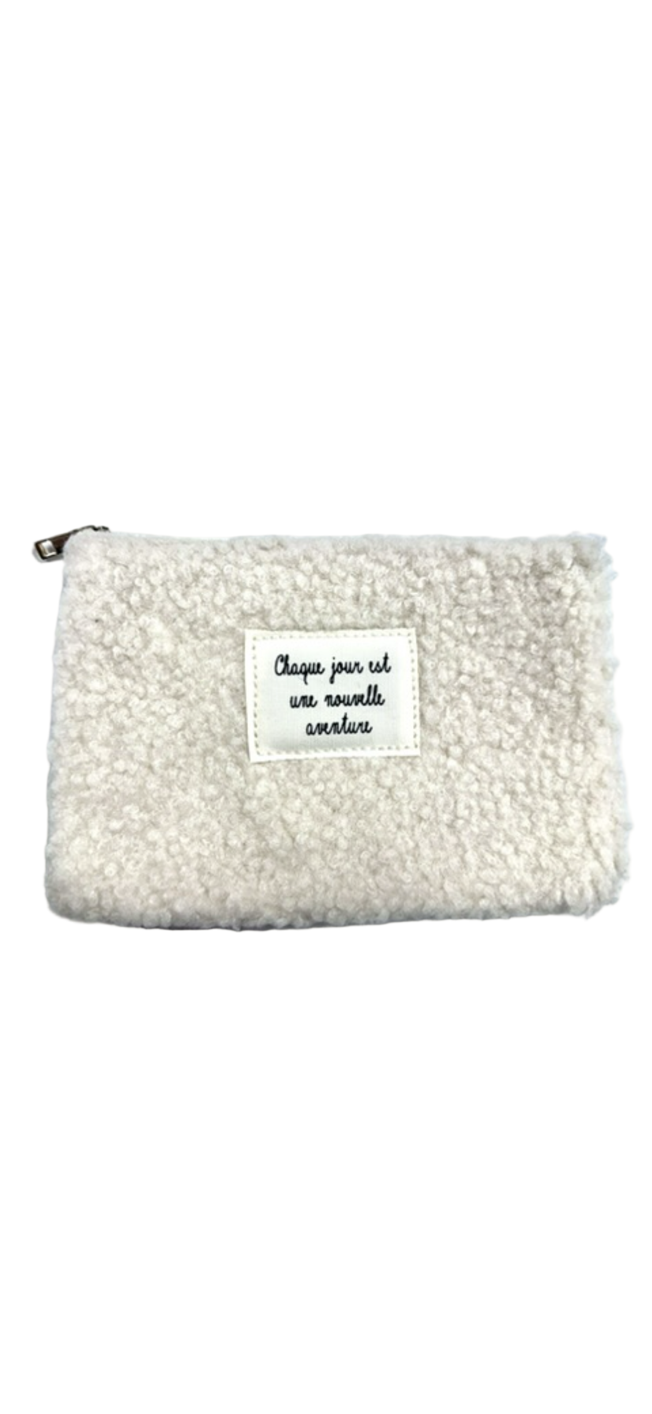 Pochette « Chaque jour est une nouvelle aventure (moumoute) » - Blanc