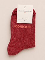 Chaussettes à paillettes « Iconique » - Blanc