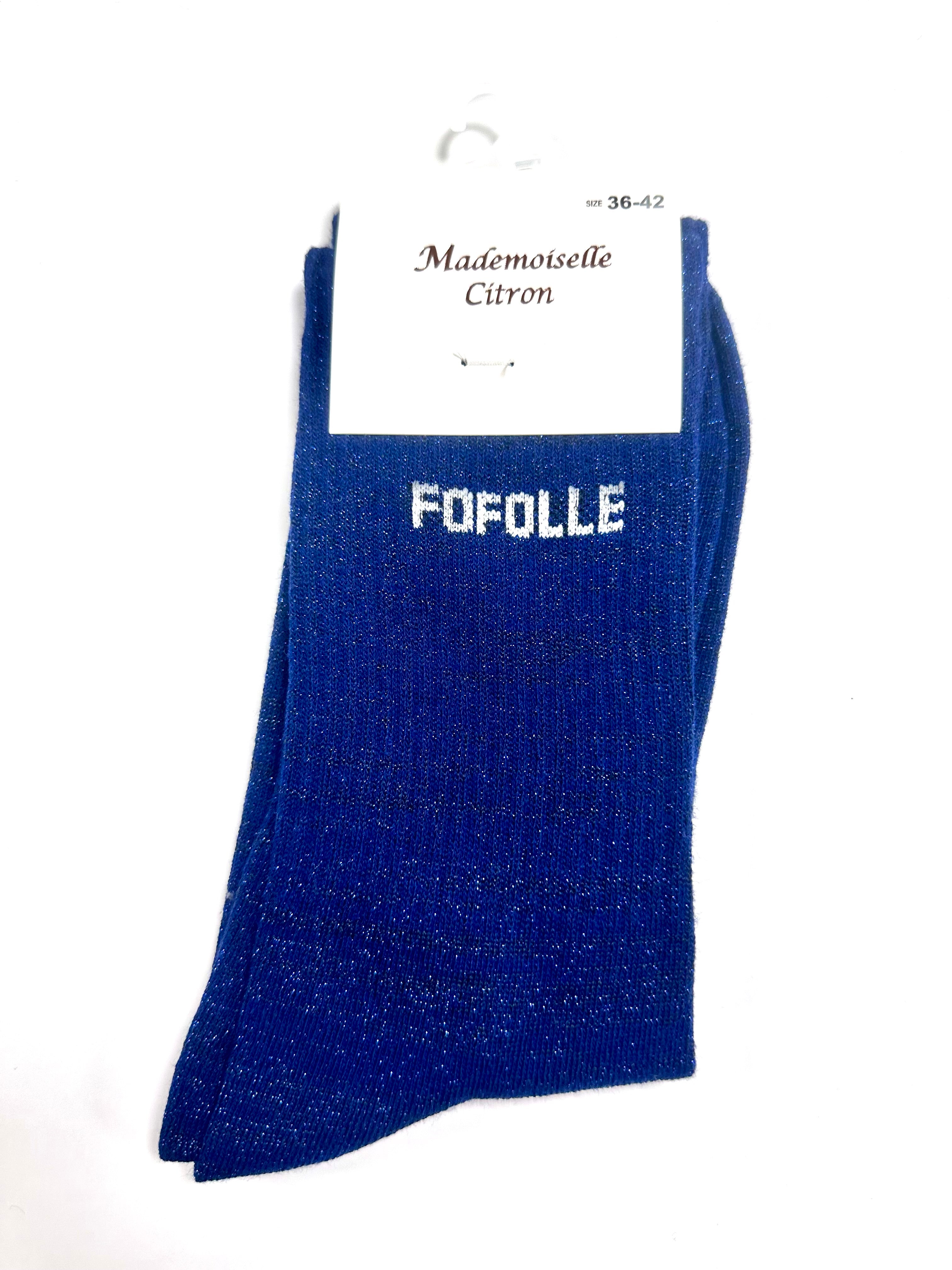 Chaussettes à Paillettes - Fofolle (Bleu foncé)