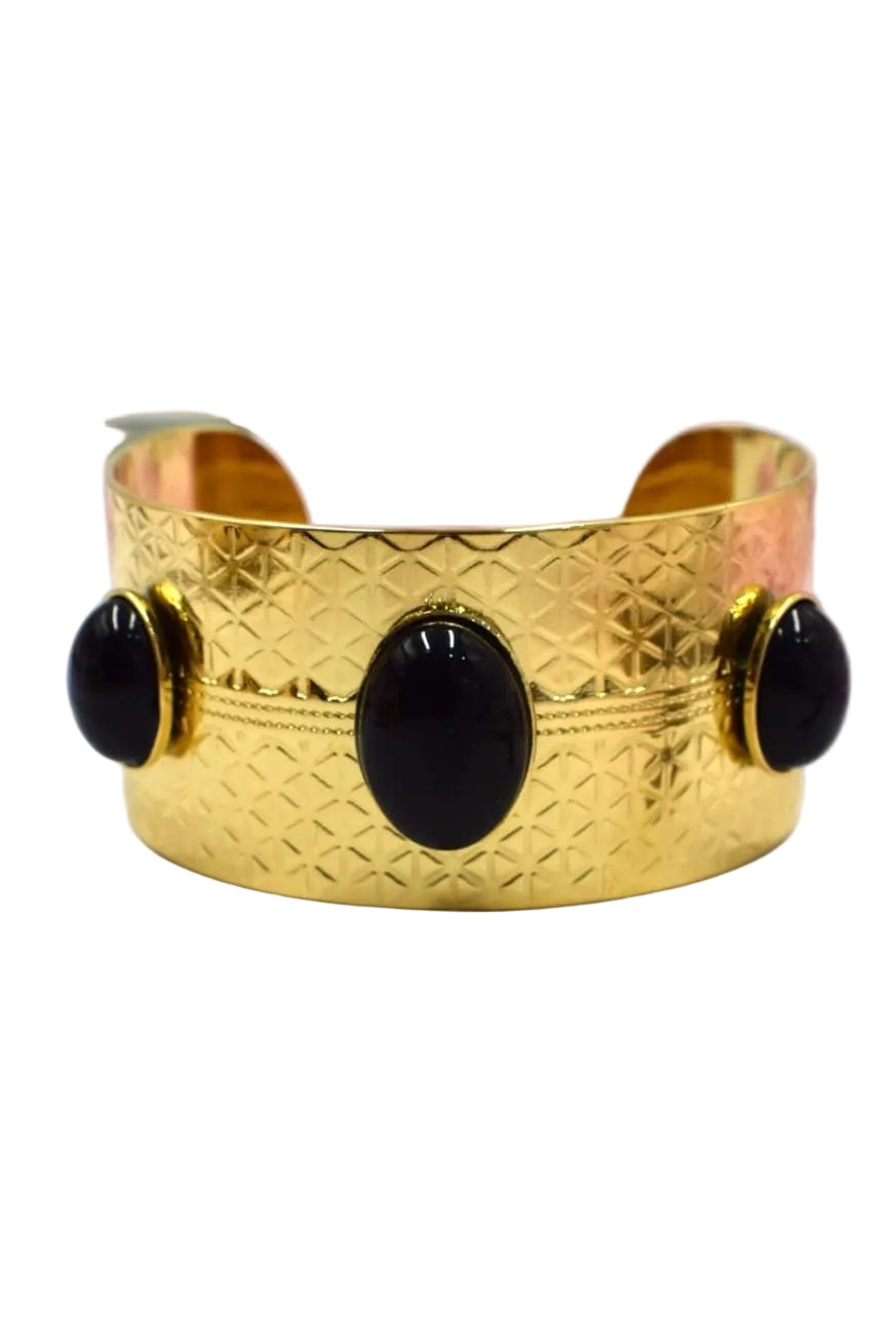 Manchette triple pierres horizontale vert