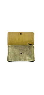 Pochette en cuir avec poche zippée intérieure - Gold