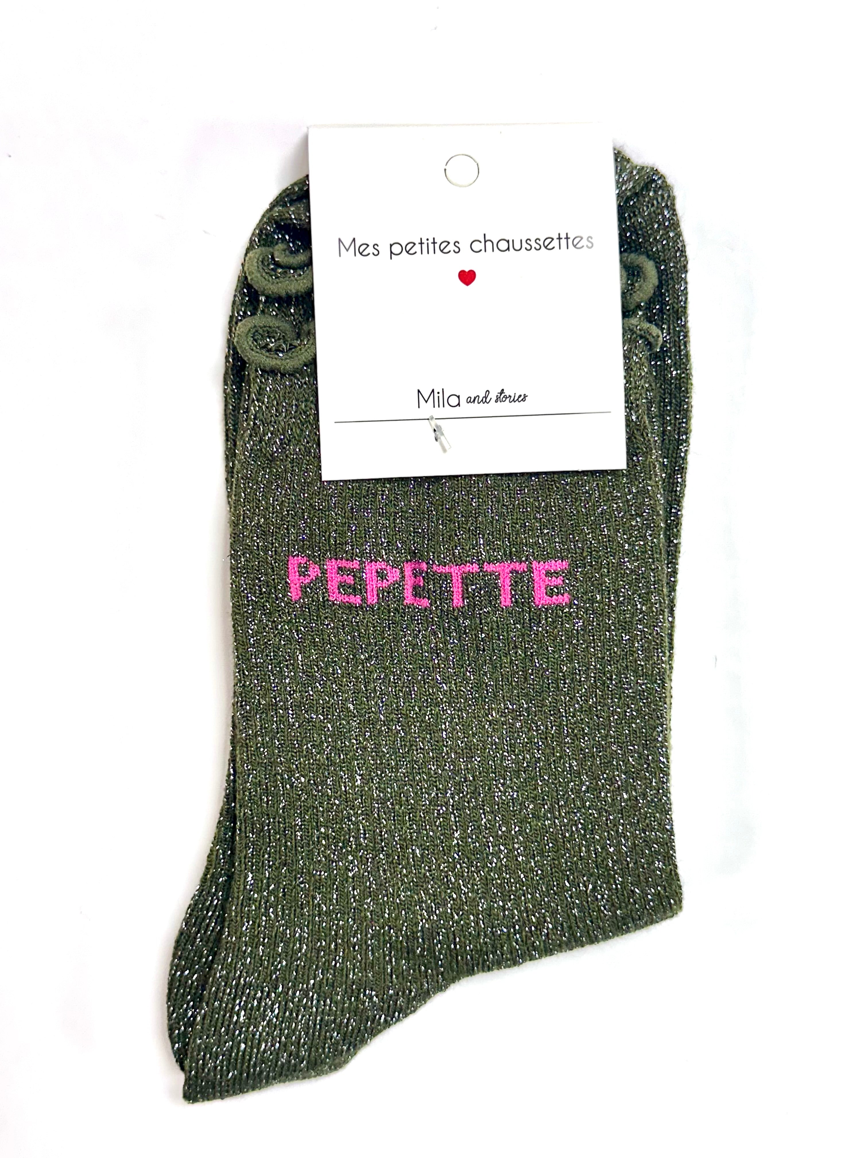 Chaussettes à paillettes « Pepette » - Vert