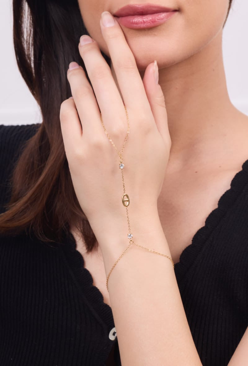 Chaîne de main maille marine strass