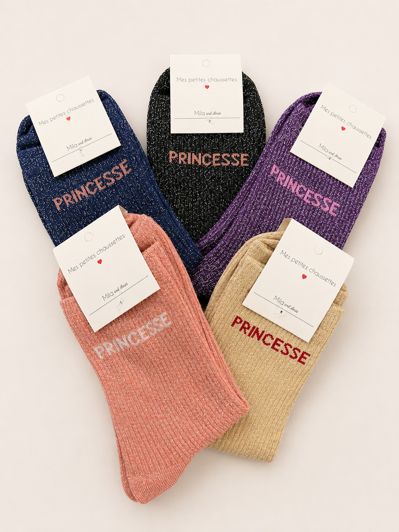 Chaussettes à paillettes « Princesse » - Violet