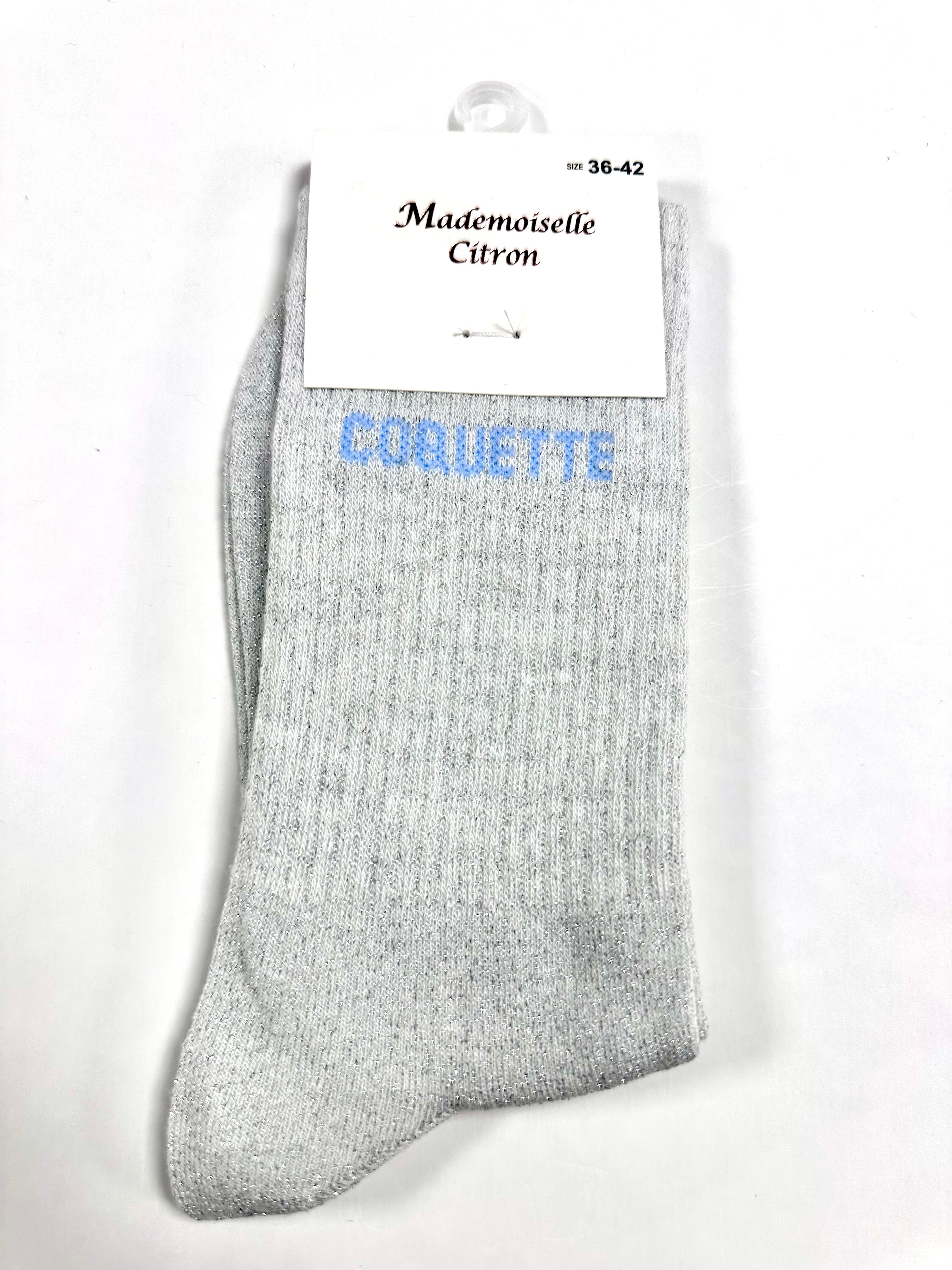 Chaussettes à Paillettes - Coquette (Gris clair)