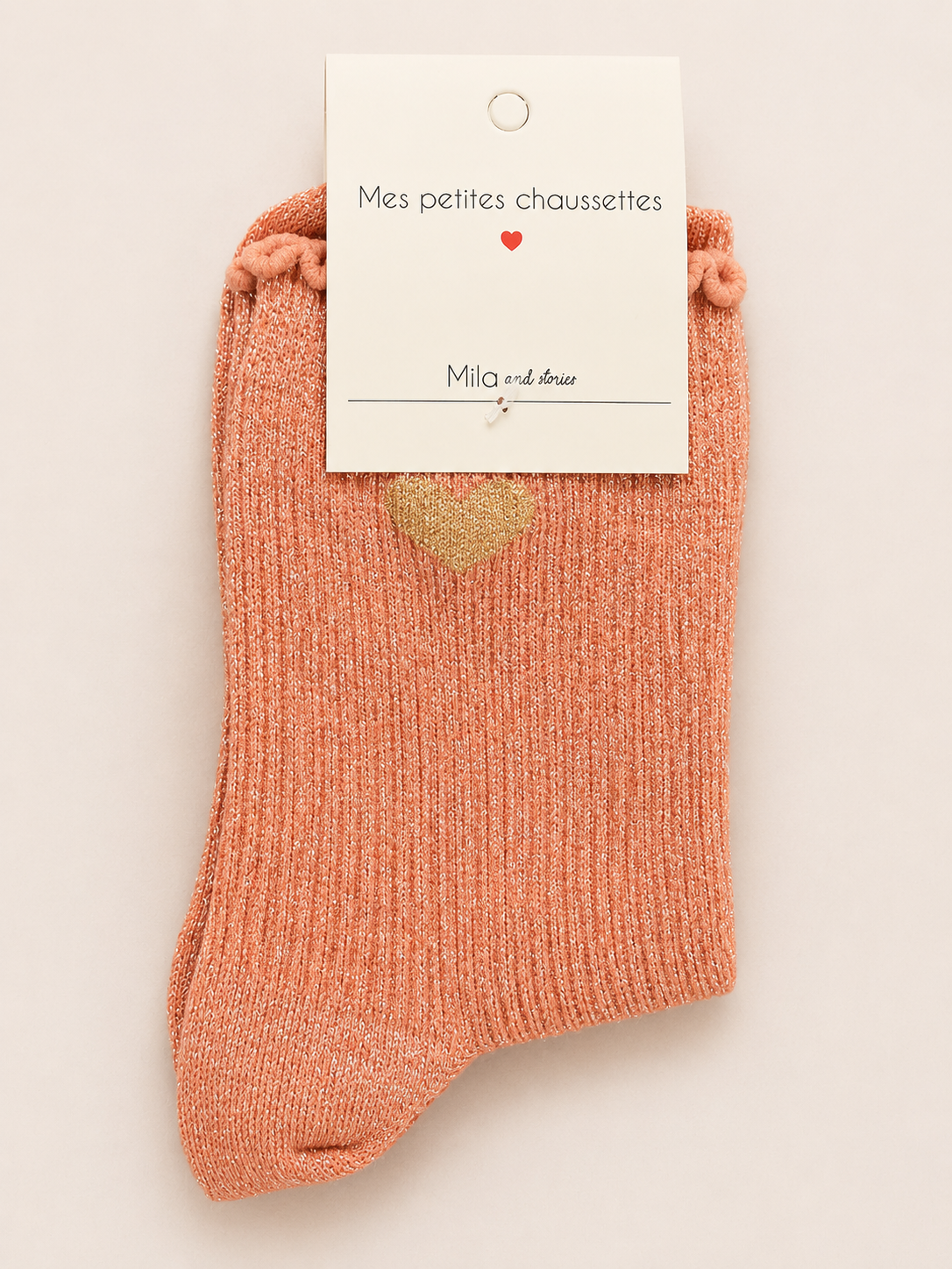 Chaussettes à paillettes « ❤️ (cœur doré) »
