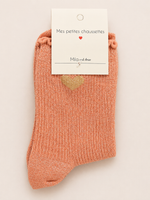Chaussettes à paillettes « ❤️ (cœur doré) »