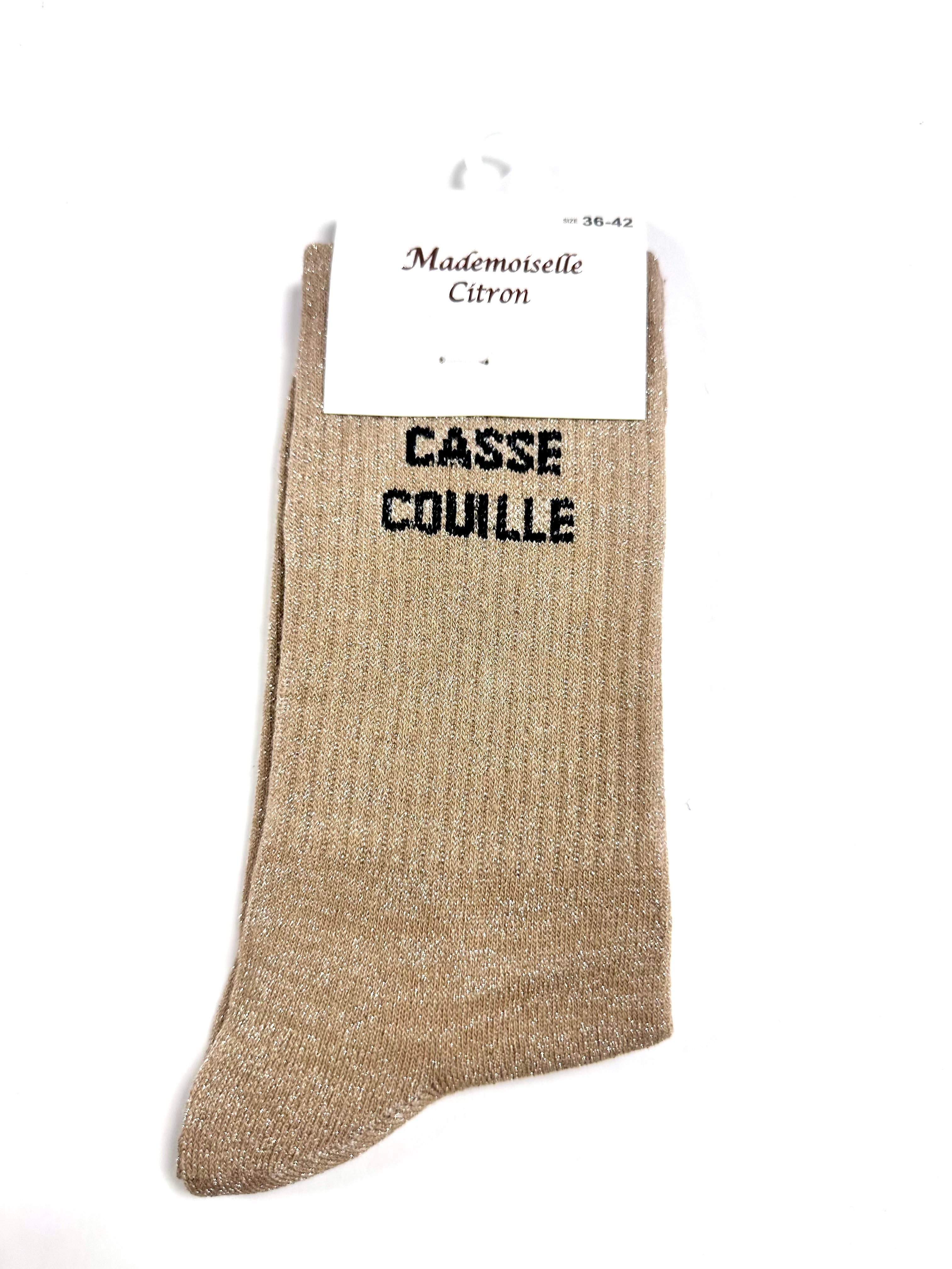 Chaussettes à Paillettes - Casse couille (Beige)