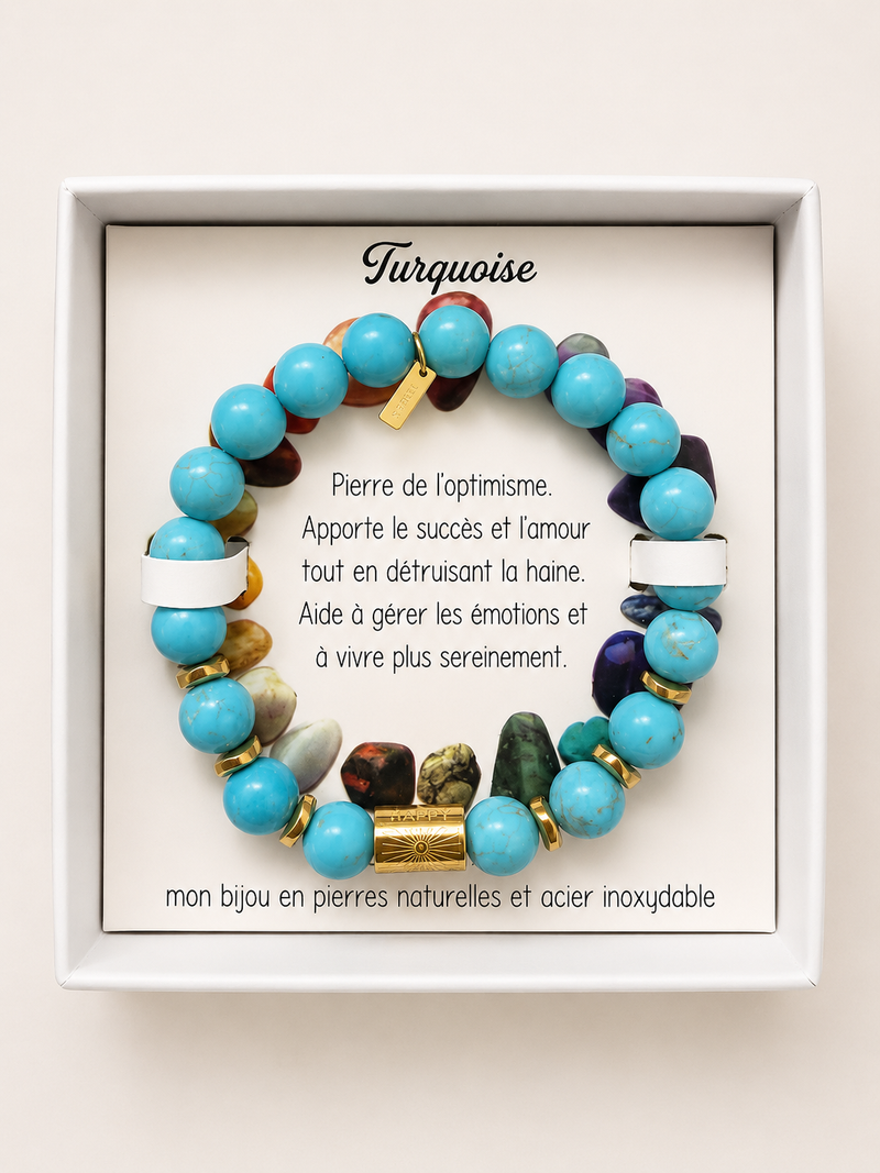 Bracelet en Pierre Naturelle - Turquoise