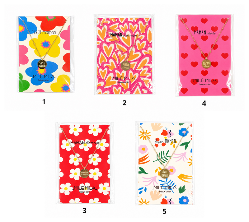 Carte Collier Maman - Fête des Mères (1 à 5)