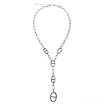 Sautoir Grosse Maille Marine en Acier Inoxydable