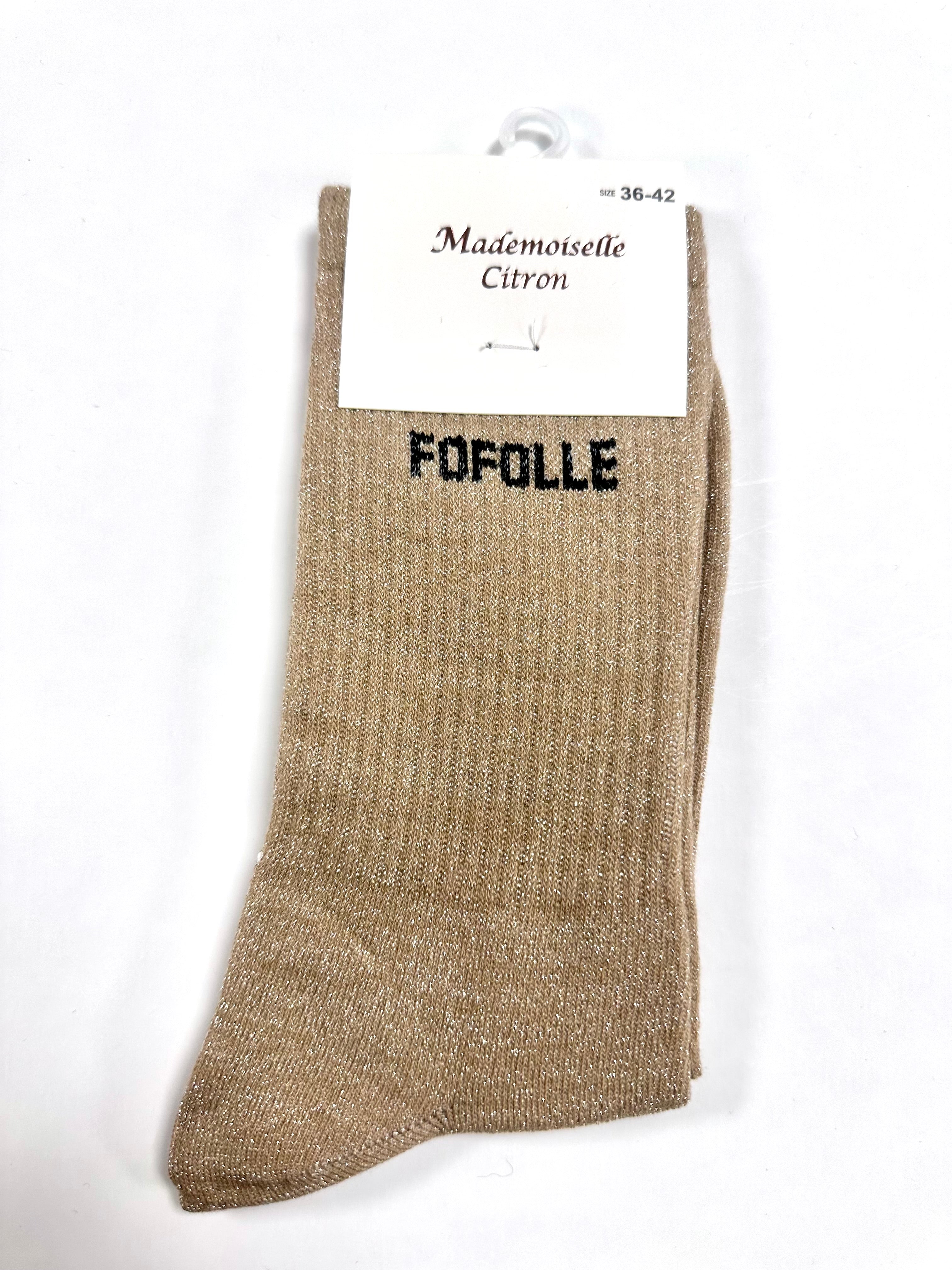 Chaussettes à Paillettes - Fofolle (Beige)
