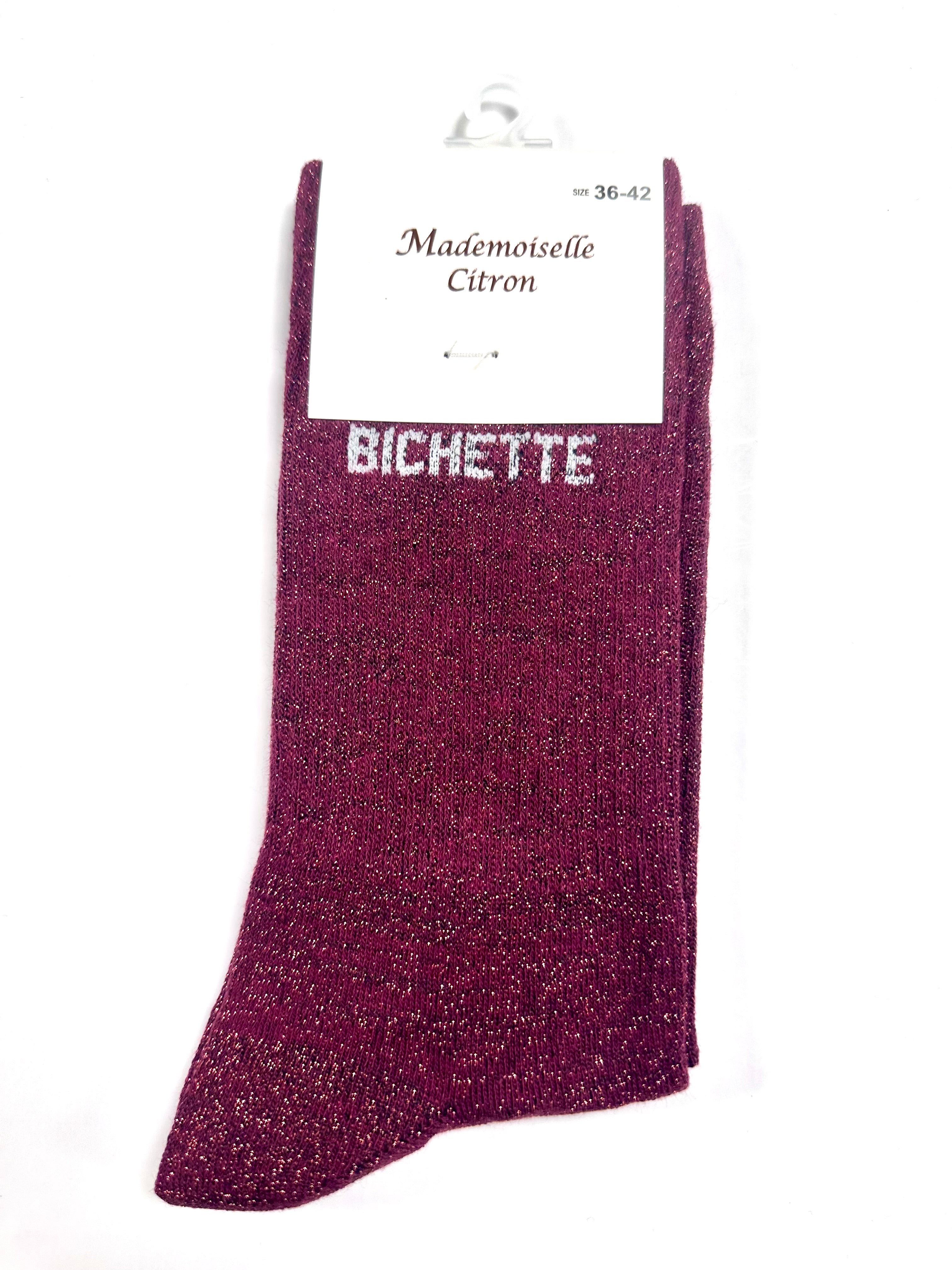 Chaussettes à Paillettes - Bichette ( Rouge )