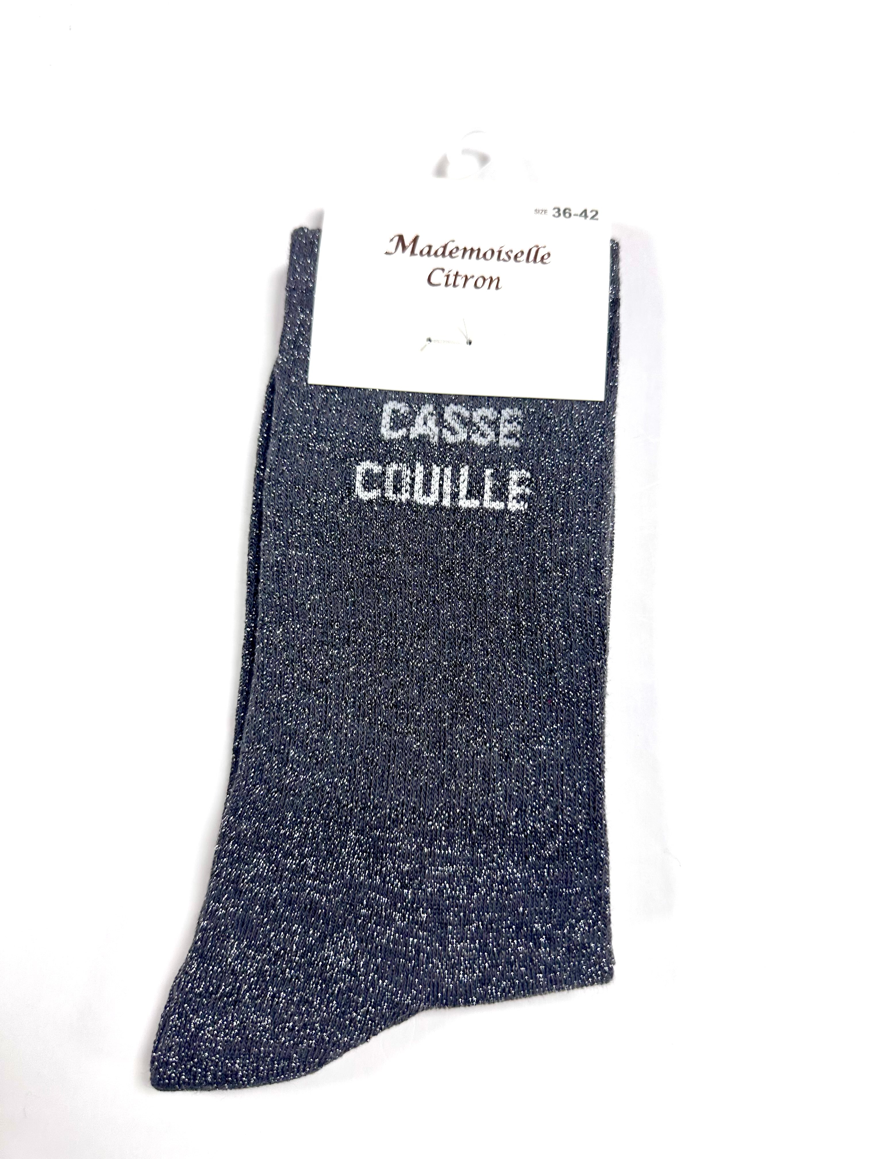 Chaussettes à Paillettes - Casse couille (Gris foncé)