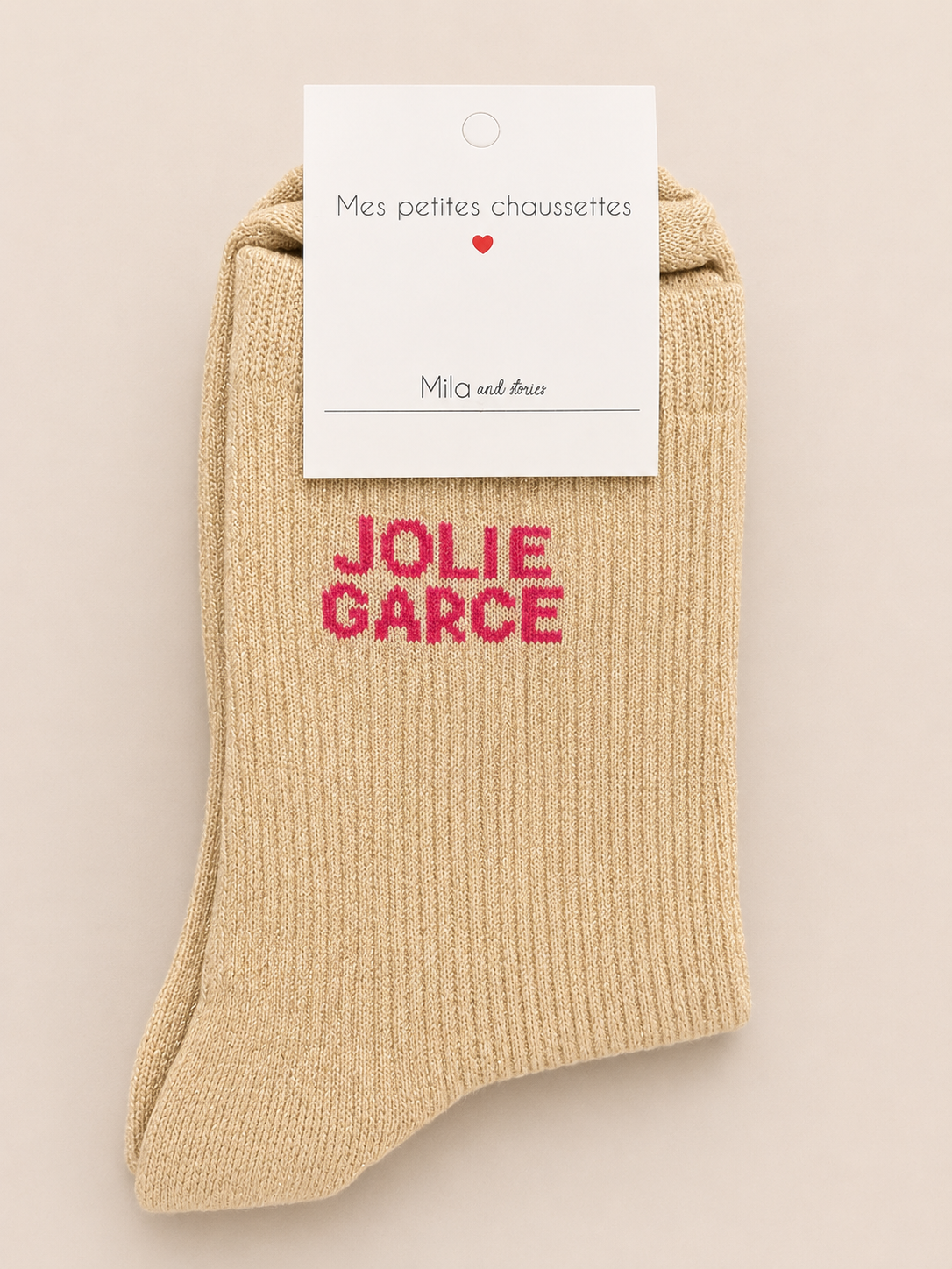 Chaussettes à paillettes « Jolie garce »