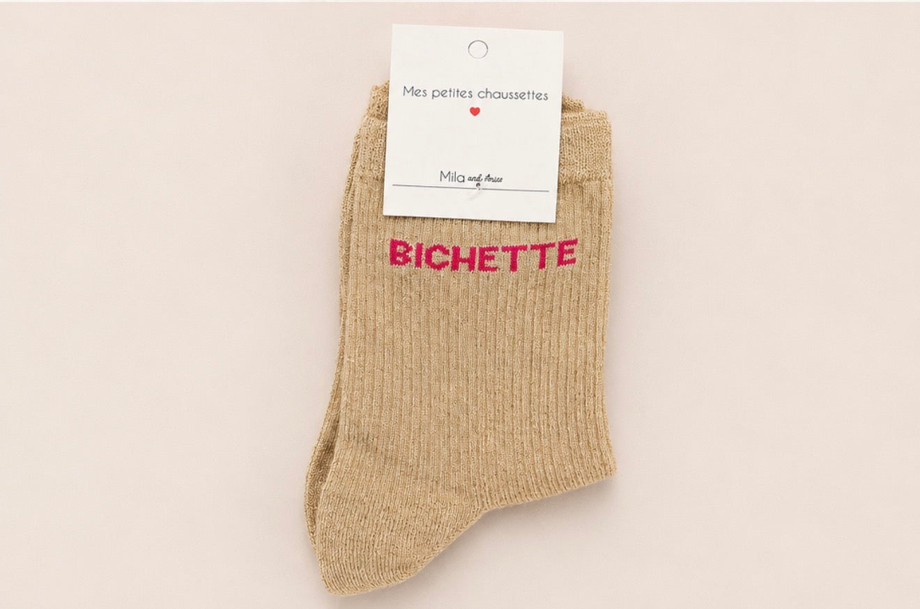 Chaussettes à paillettes « Bichette »