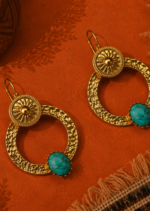 Boucles Oracle Acier et Turquoise