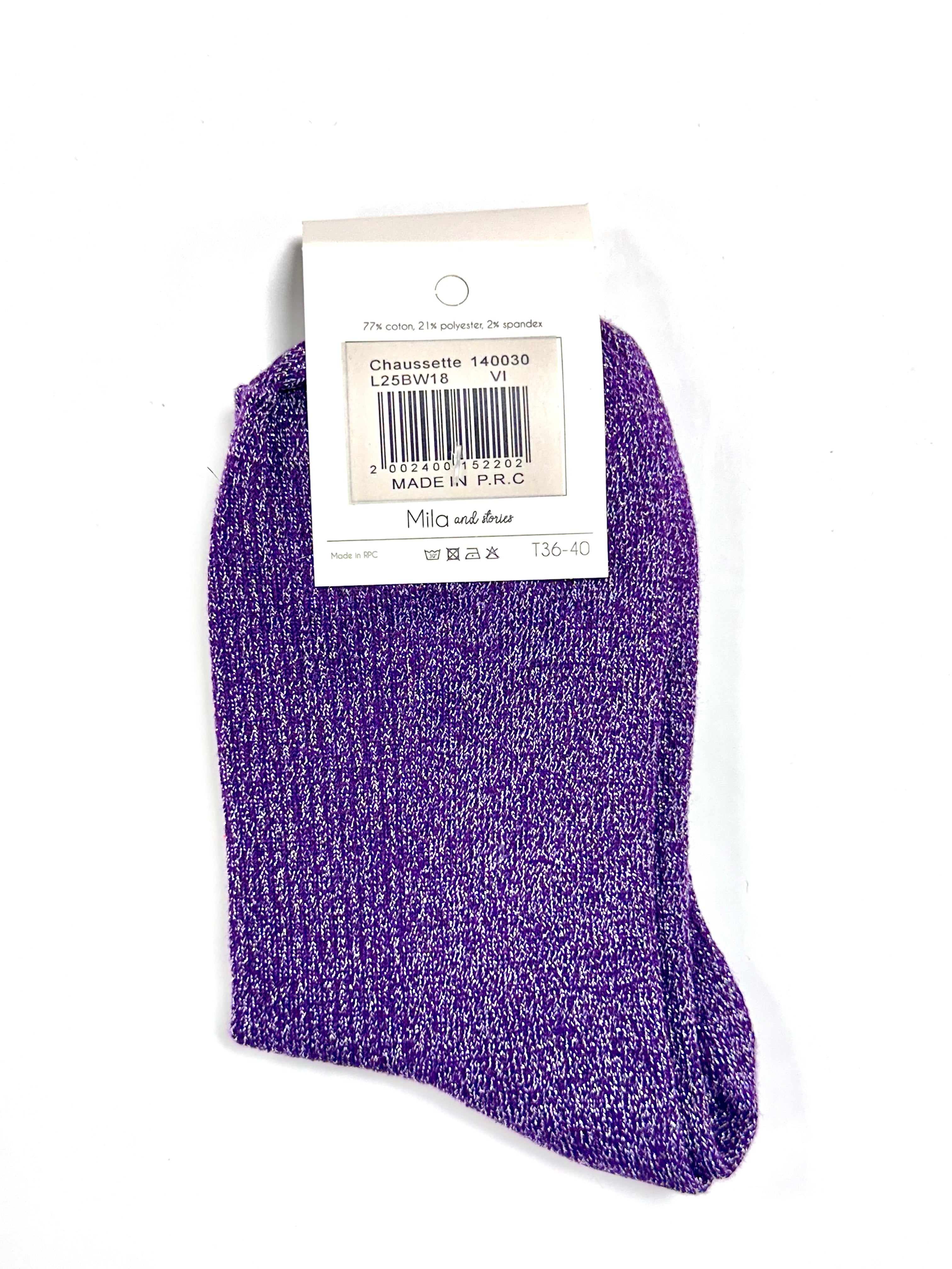 Chaussettes à paillettes « Sexy » - Violet