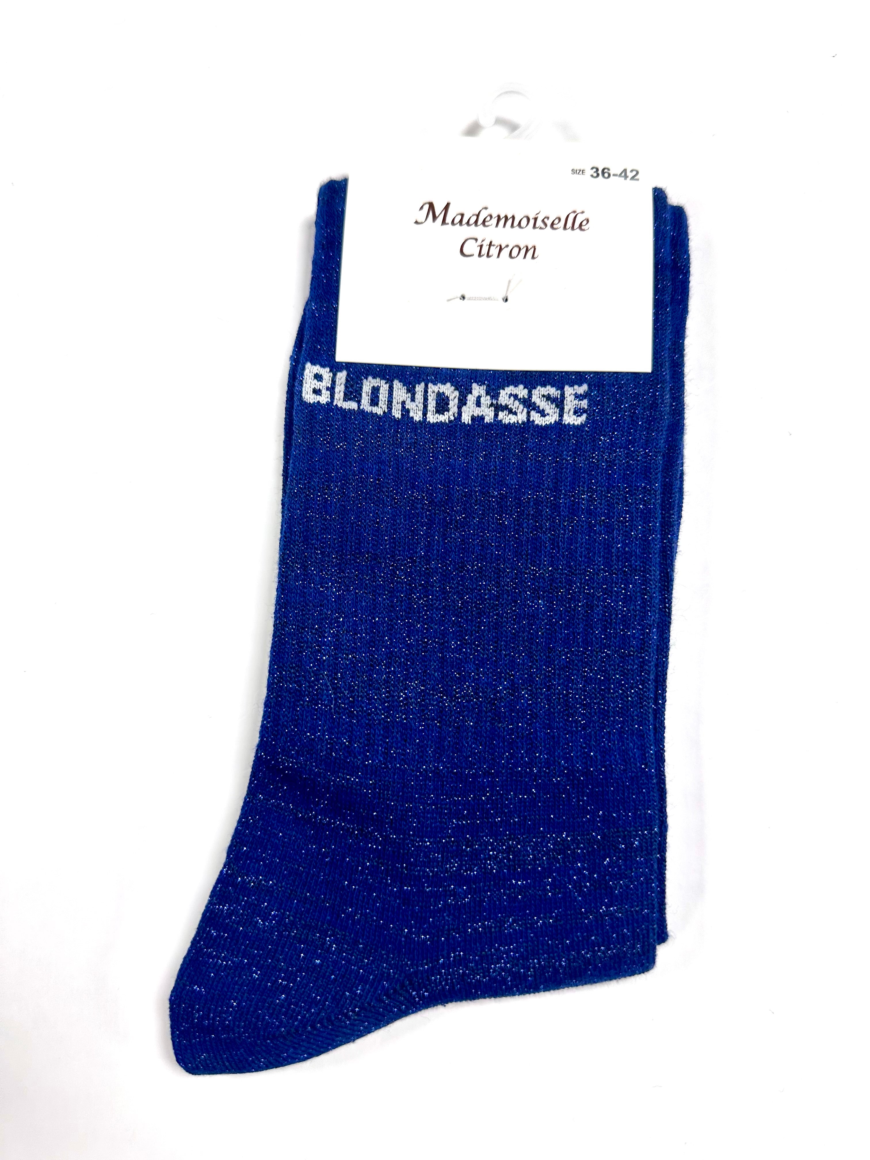 Chaussettes à Paillettes - Blondasse (Bleu foncé)