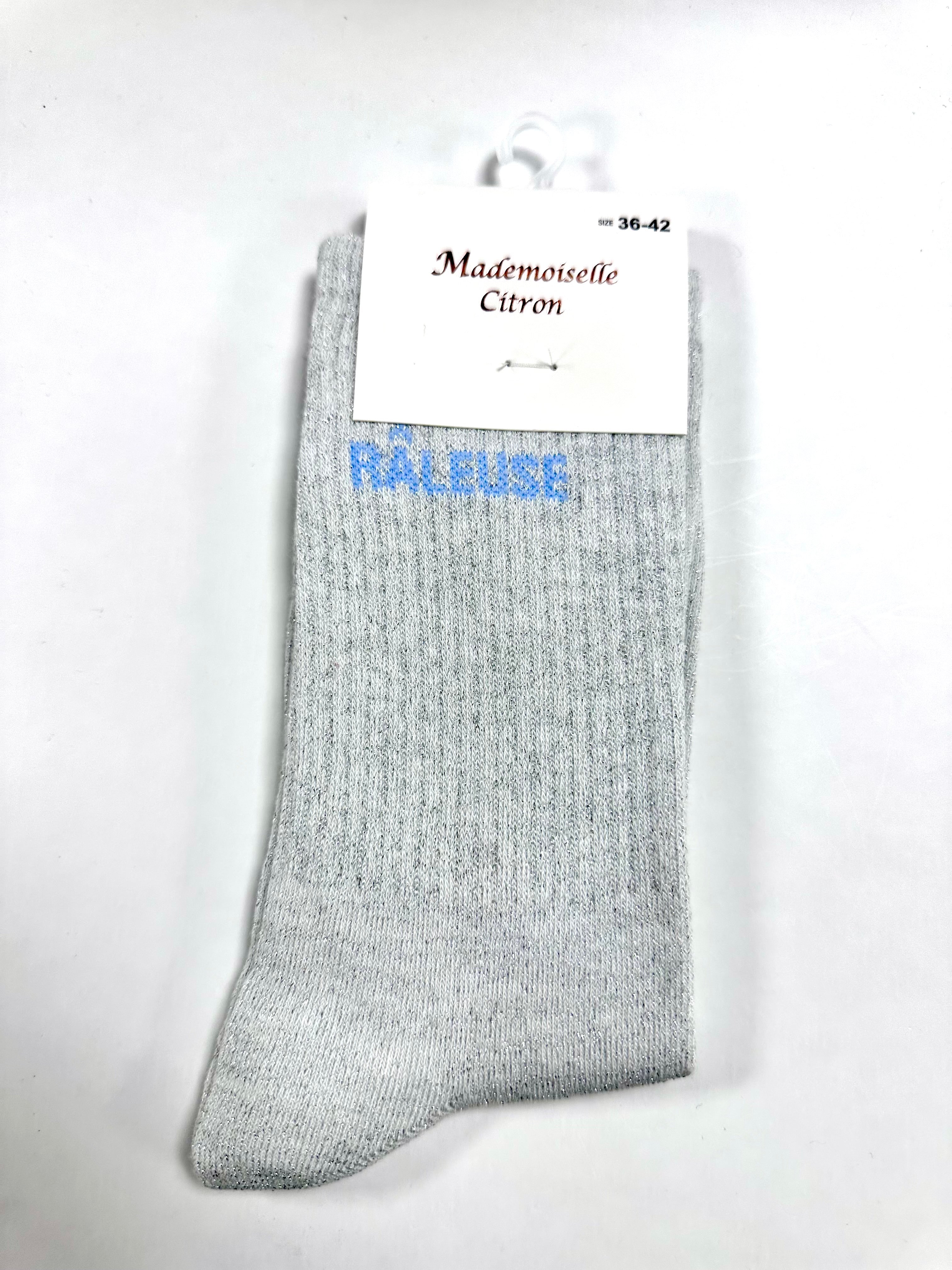 Chaussettes à Paillettes - Râleuse (Gris clair)