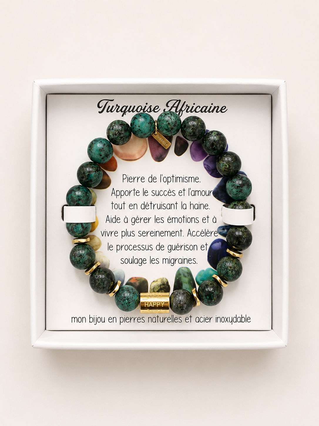 Bracelet en pierre — Turquoise africaine