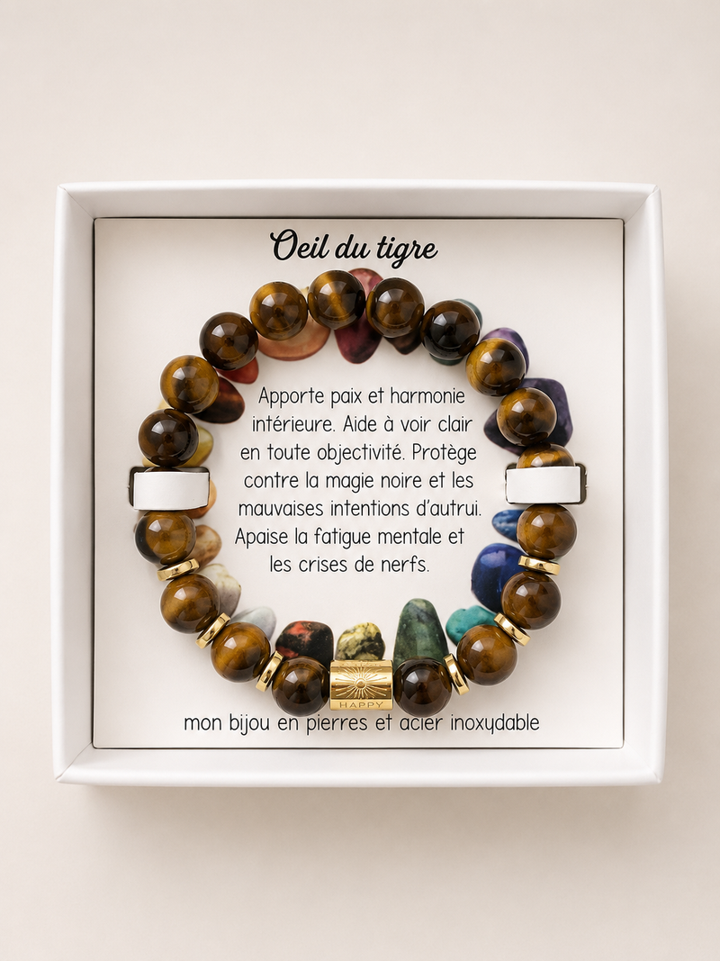 Bracelet en Pierre Naturelle - Œil du Tigre