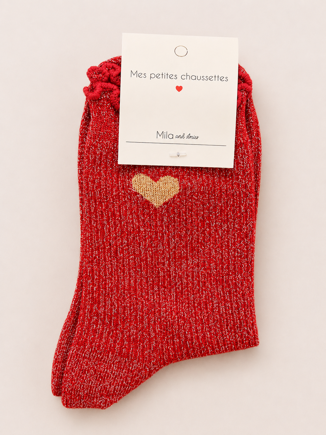 Chaussettes à paillettes « ❤️ (cœur doré) »