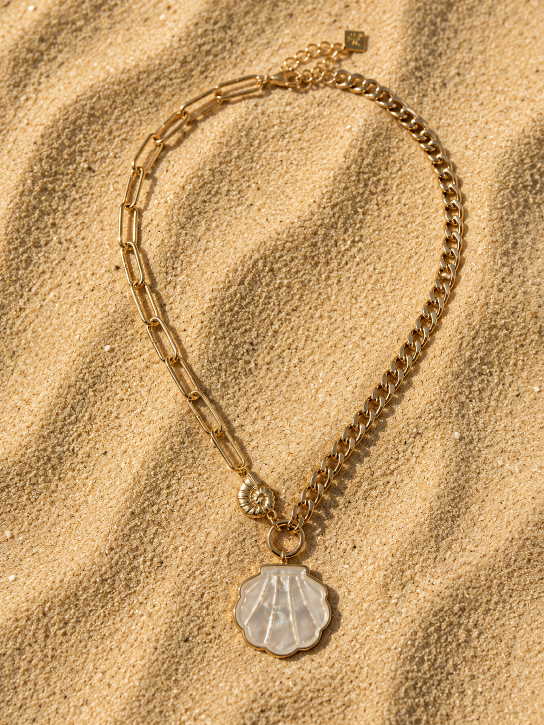 Collier Pendentif Coquillage Nacré - Acier Inoxydable Or