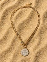 Collier Pendentif Coquillage Nacré - Acier Inoxydable Or