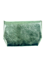 Porte-monnaie en cuir triple pochette - Vert foncé