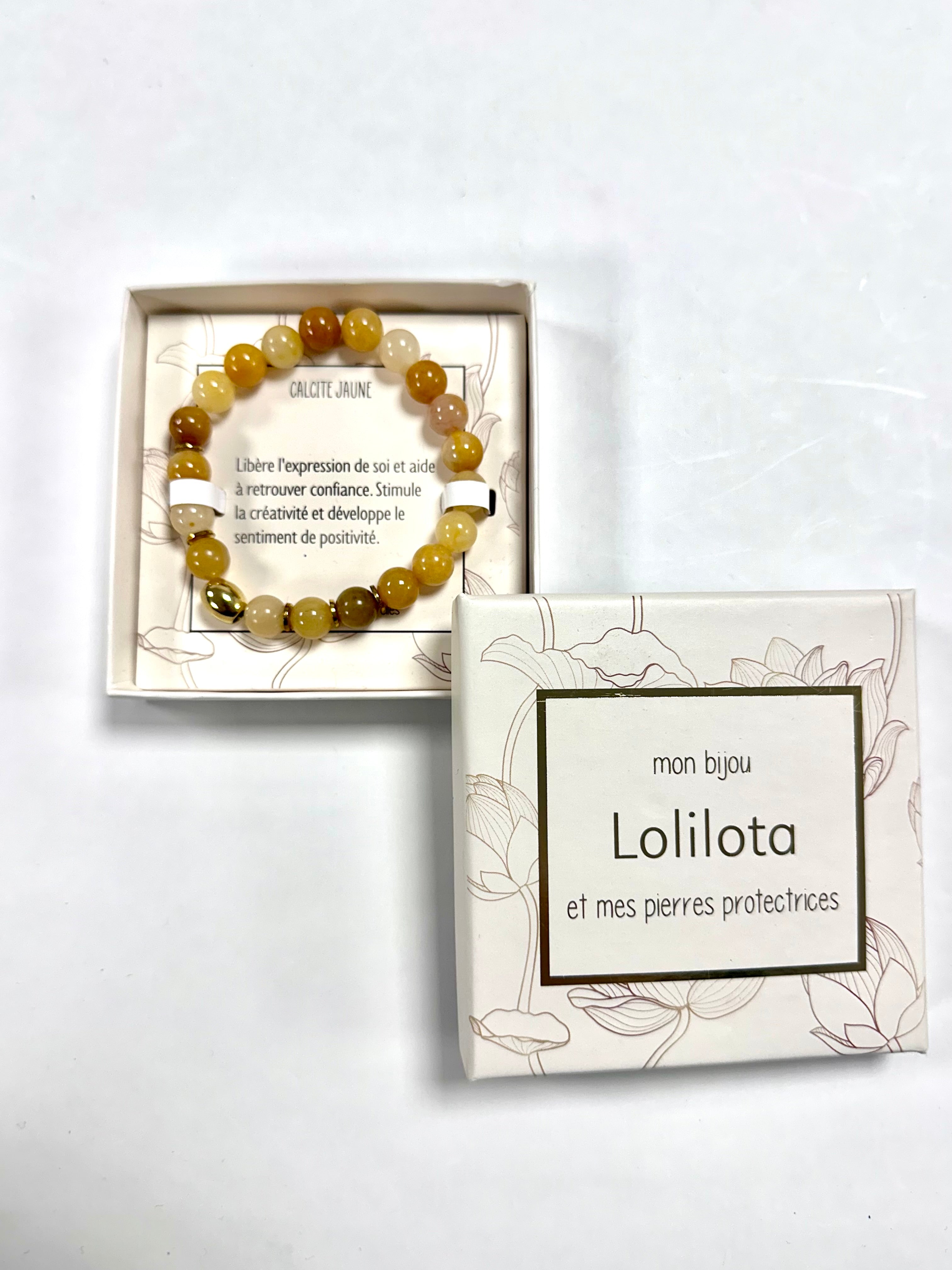 Bracelet en pierre — Calcite jaune