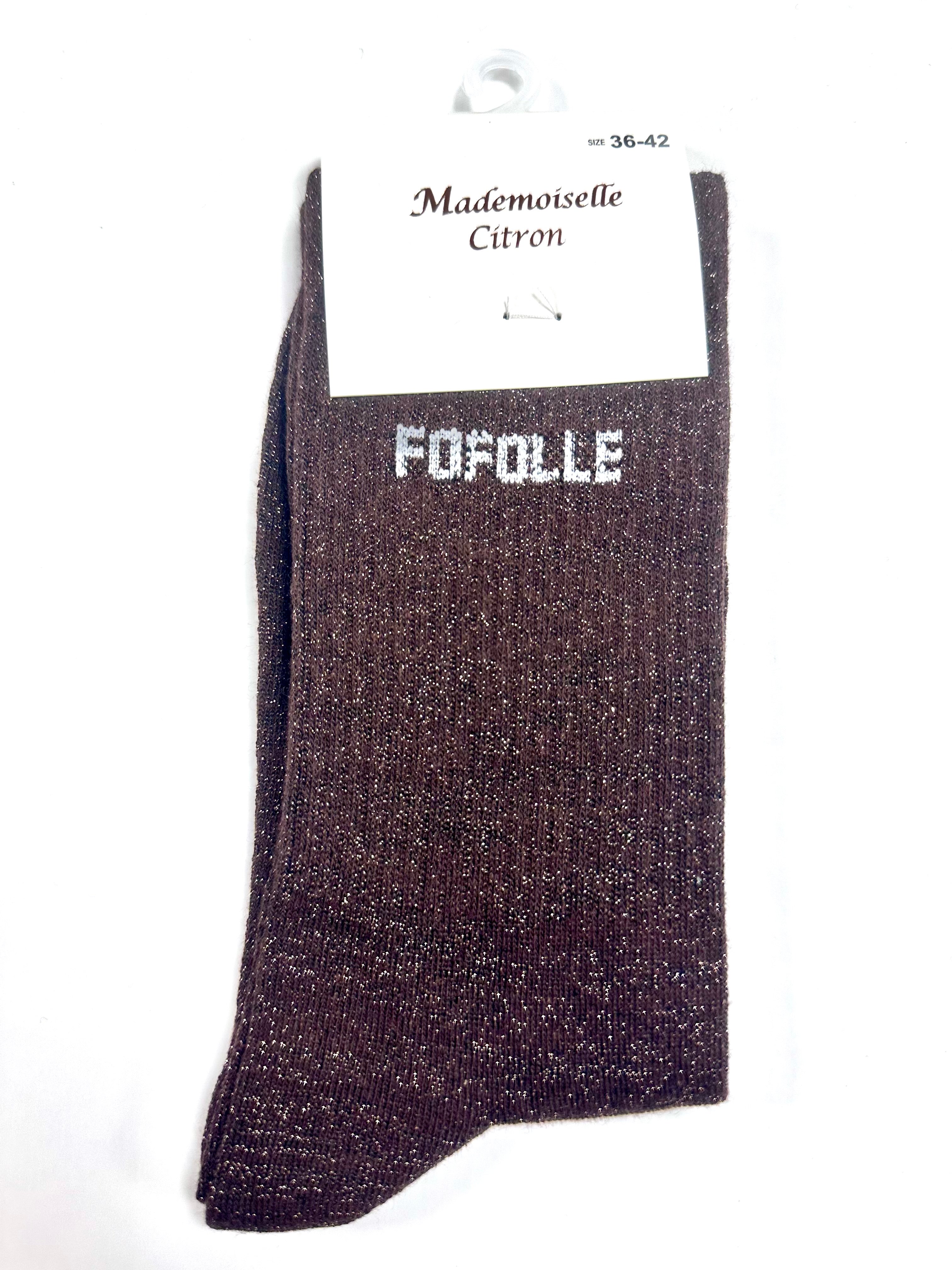 Chaussettes à Paillettes - Fofolle (Marron)