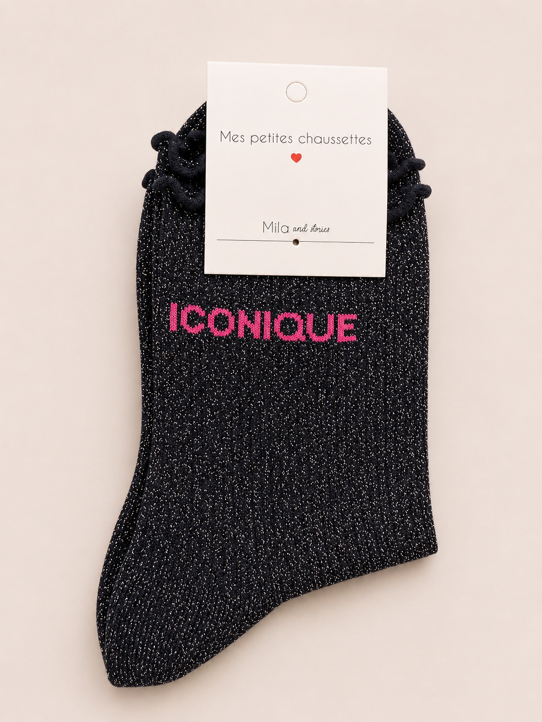 Chaussettes à paillettes « Iconique » - Blanc
