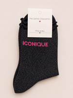 Chaussettes à paillettes « Iconique » - Blanc