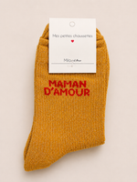 Chaussettes à paillettes « Maman d’amour »