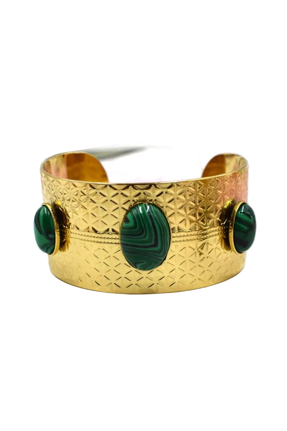 Manchette triple pierres horizontale vert