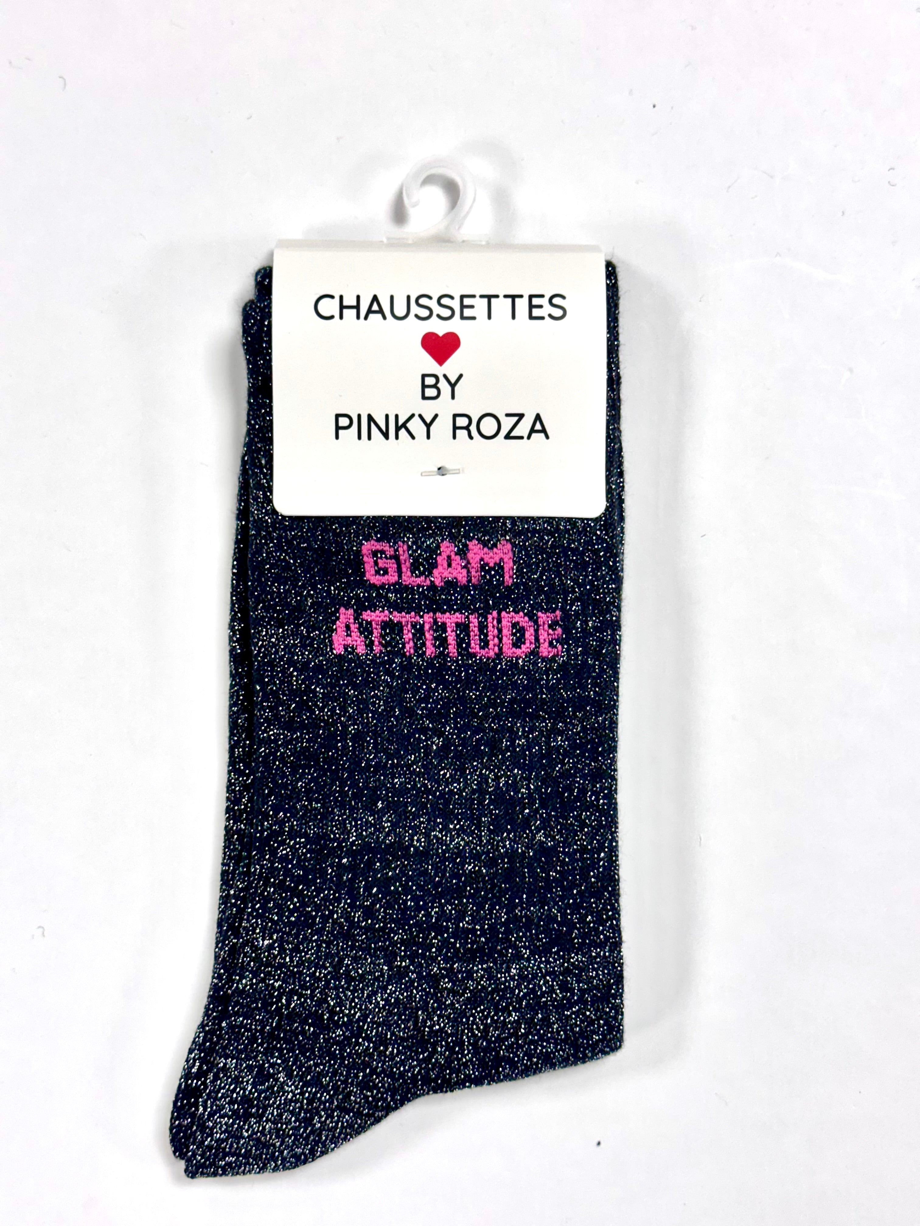 Chaussettes à paillettes « Glam attitude » - Noir