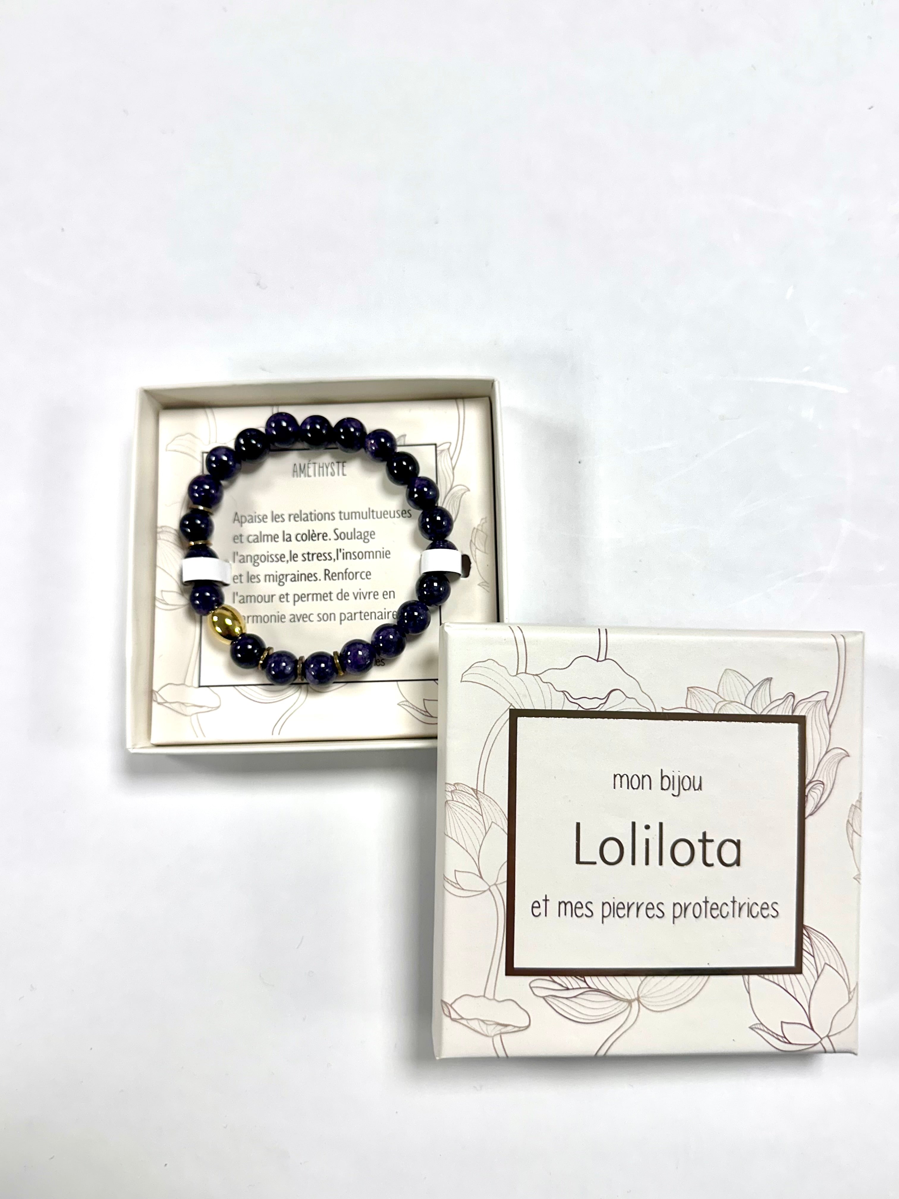 Bracelet en Pierre Naturelle - Améthyste