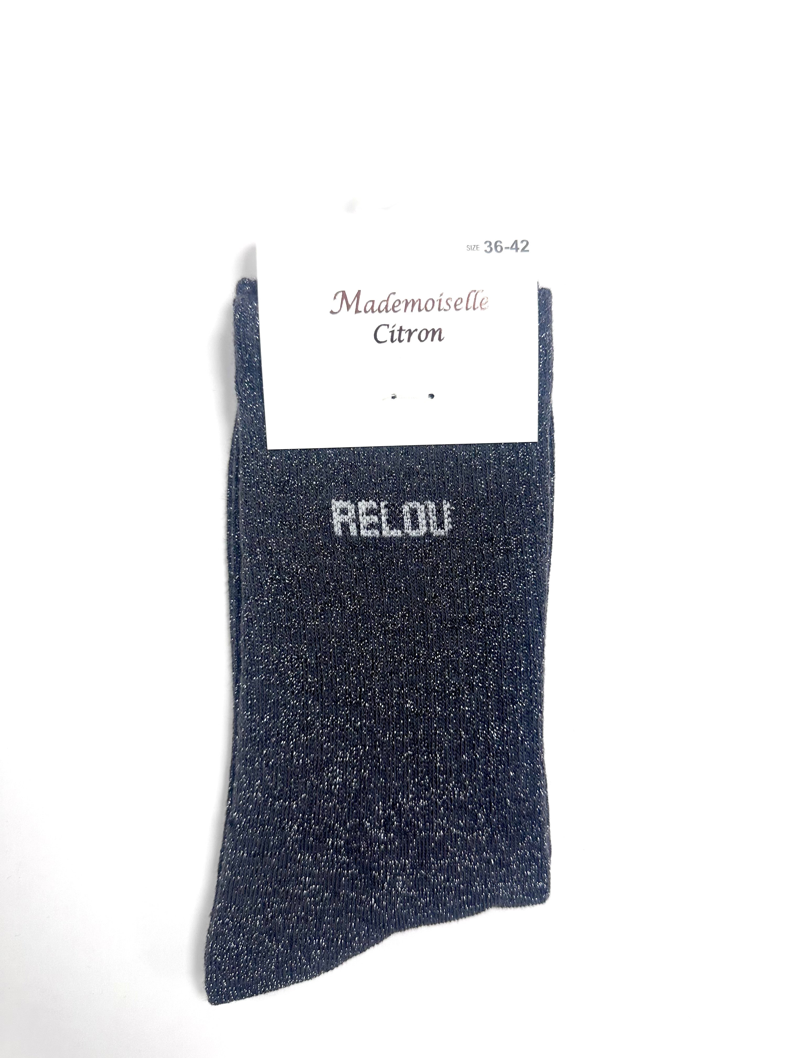 Chaussettes à Paillettes - Relou (Gris foncé)