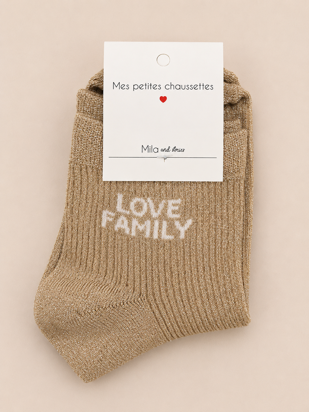 Chaussettes à paillettes « Love Family »