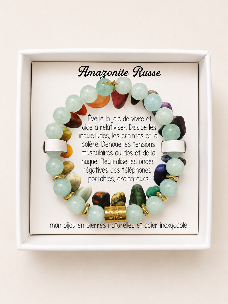 Bracelet en Pierre Naturelle - Amazonite Russe