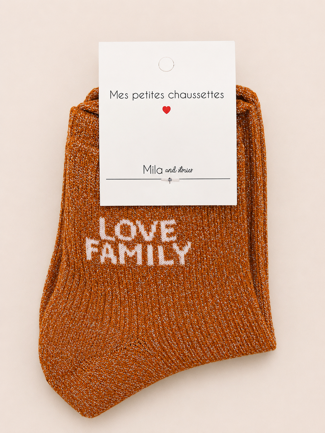 Chaussettes à paillettes « Love Family »
