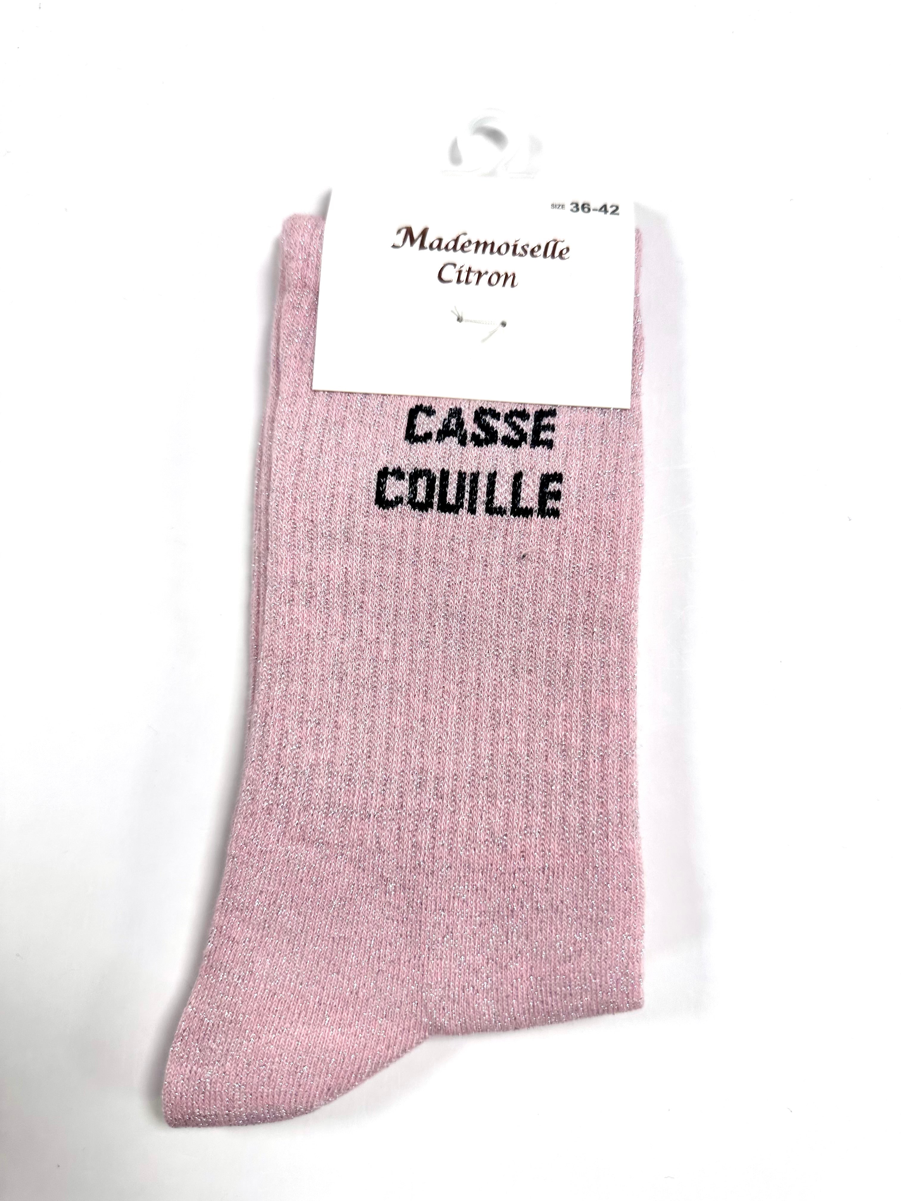 Chaussettes à Paillettes - Casse couille (Rose)
