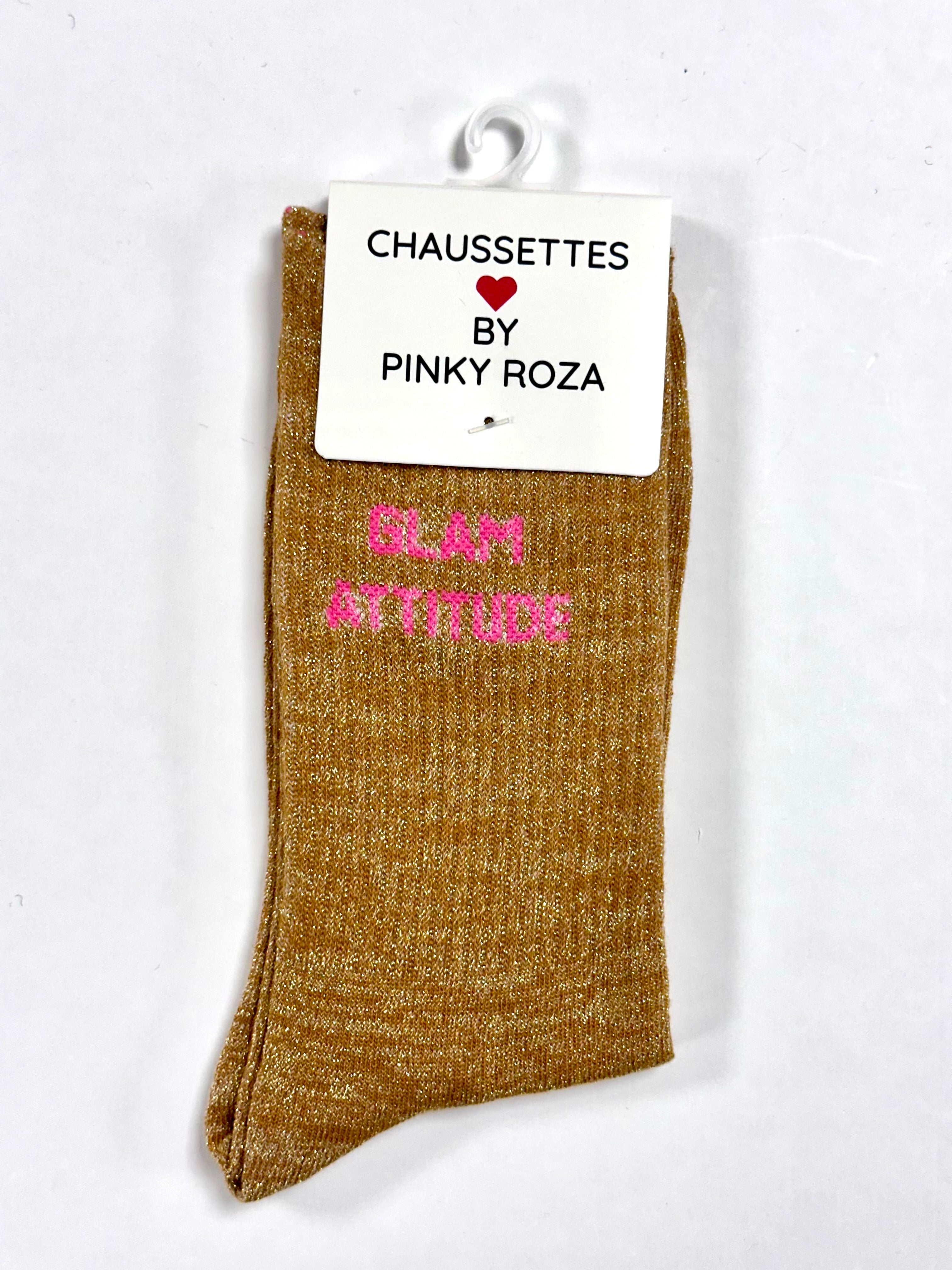 Chaussettes à paillettes « Glam attitude » - Jaune