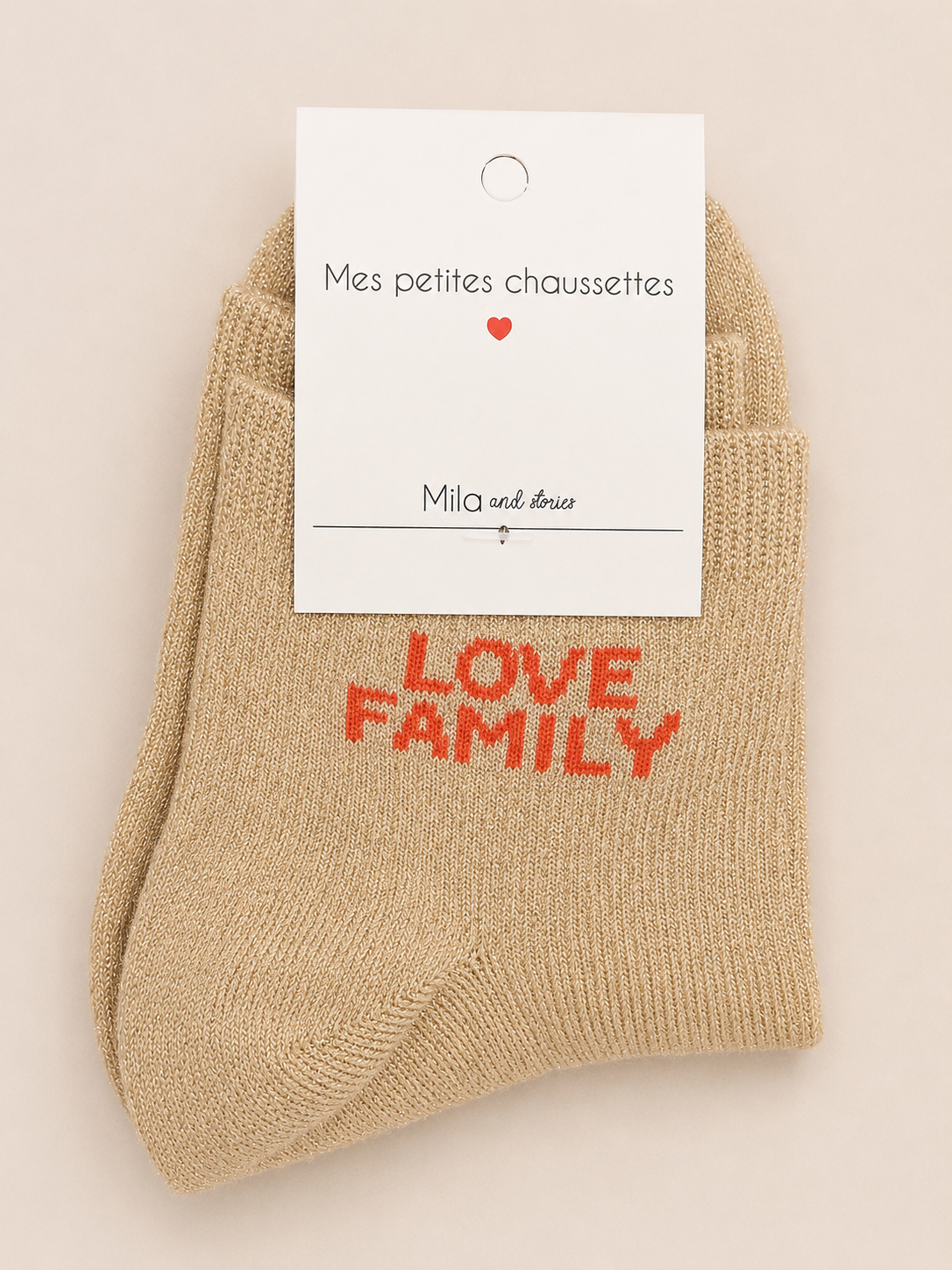 Chaussettes à paillettes « Love Family »