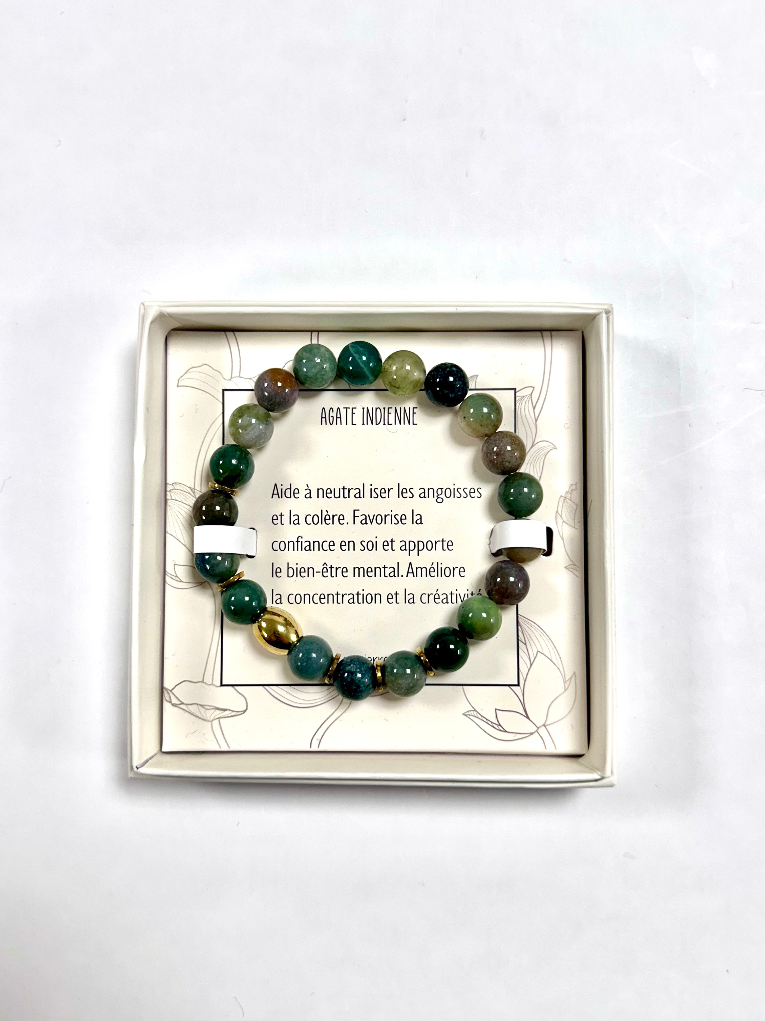 Bracelet en Pierre Naturelle - Agate Indienne