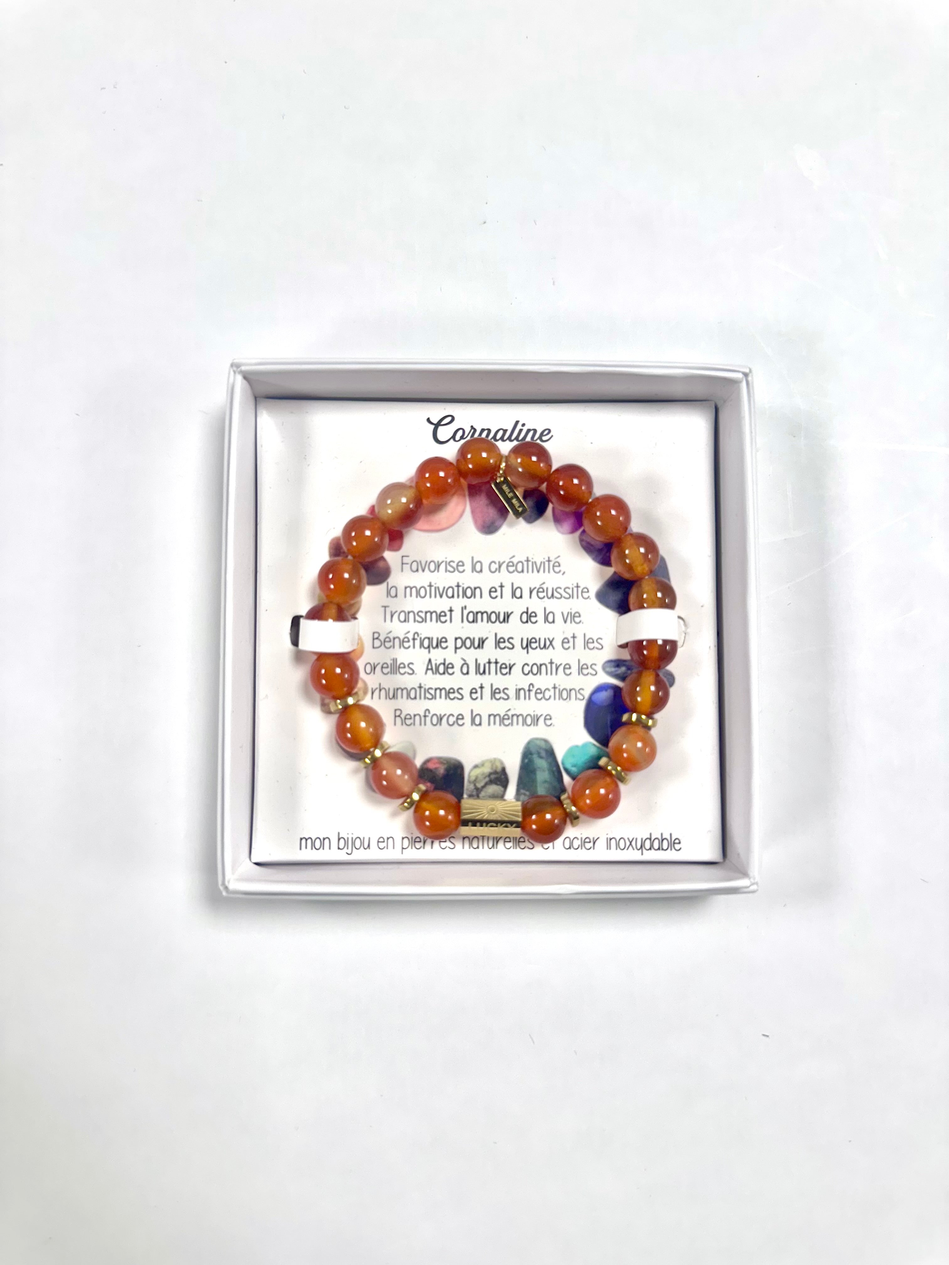 Bracelet en pierre — Cornaline