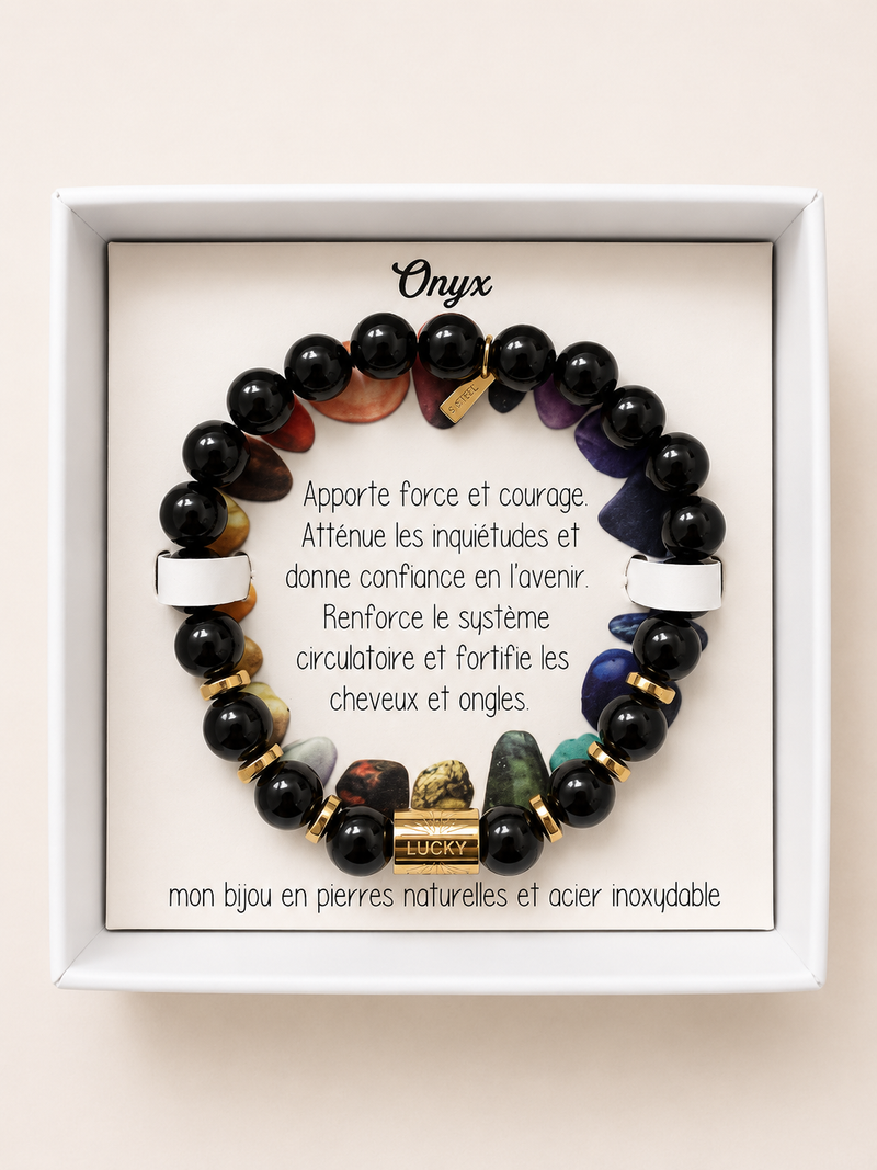 Bracelet en Pierre Naturelle - Onyx